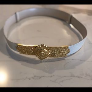 Judith Leiber Cream & Gold Vintage Snake Belt